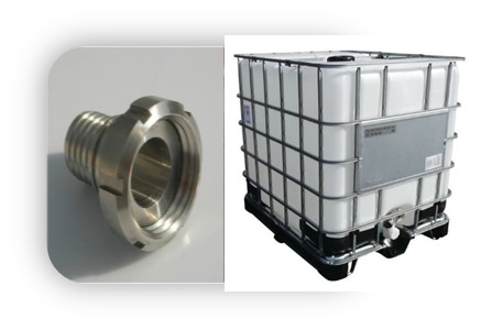 Ecrou inox pour bac IBC avec raccord